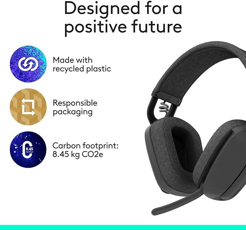 Logitech Zone Vibe Wireless Bluetooth Headphones with Noise Canceling Microphone, USB-A, USB-C, for Google Meet, Google Voice, Zoom, Mac/PC - Image 9