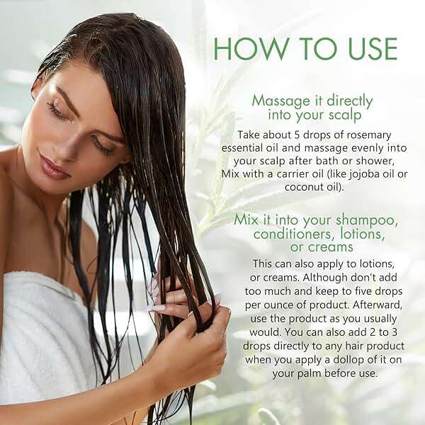NIFEISHI Rosemary Oil for Hair Growth & Strengthening, Organic 60ml, Rosemary Mint Essential Oil for Scalp, Hair , Eyelashs, Eyebrows, Skin, Body Massage - Image 8