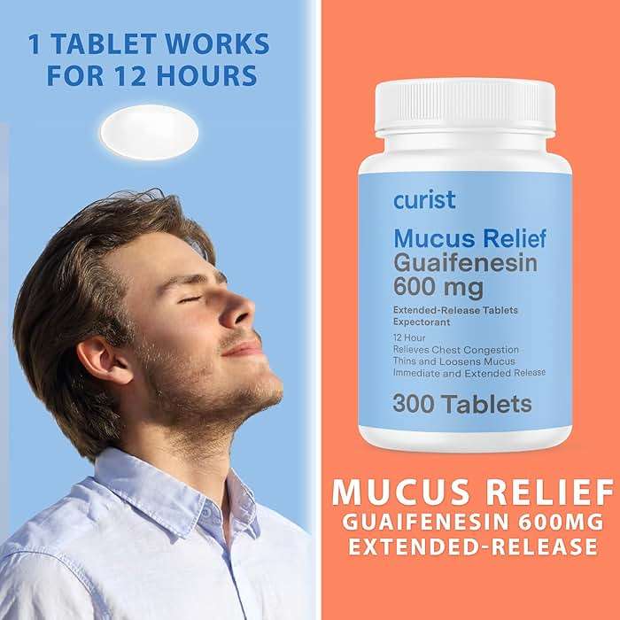 Curist Guaifenesin 600 mg Extended Release Tablets (300 Dye-Free Tablets) - Expectorant Mucus Relief, Generic Guaifenesin 600 mg, (Bulk Pack) - Image 2