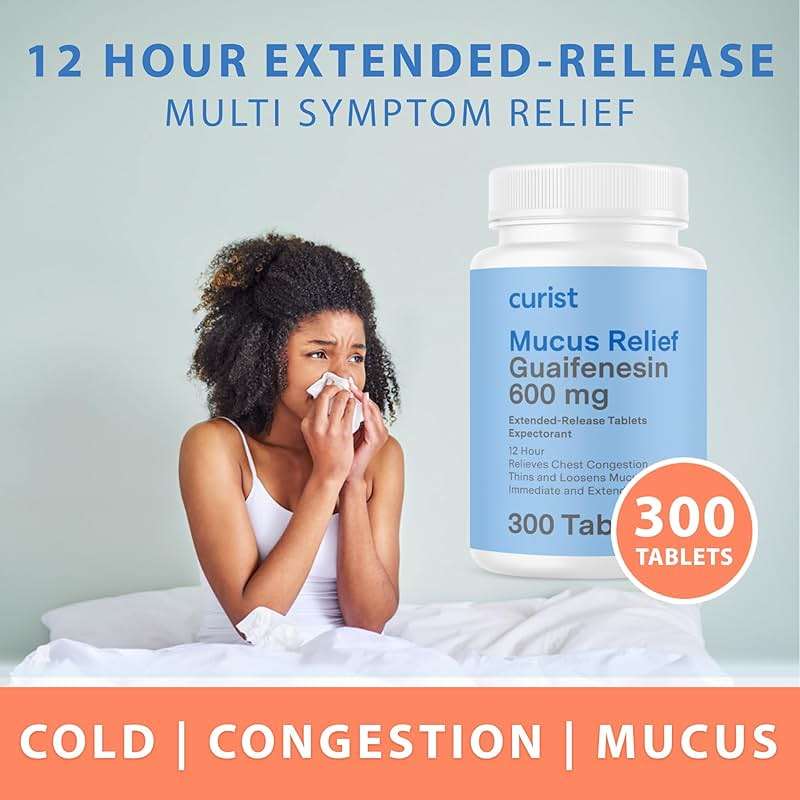 Curist Guaifenesin 600 mg Extended Release Tablets (300 Dye-Free Tablets) - Expectorant Mucus Relief, Generic Guaifenesin 600 mg, (Bulk Pack) - Image 3