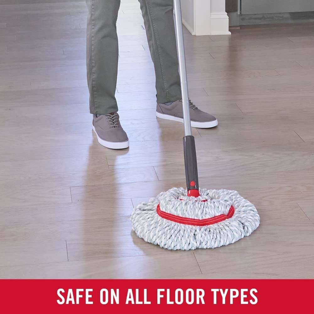 Rubbermaid Microfiber Twist Mop Kit with 2 Refills Kit Machine Washable Built-in Wringer Lightweight Safe for All Floor Types Deep Cleaning for Home/Bathroom/Garage/Office - Image 13