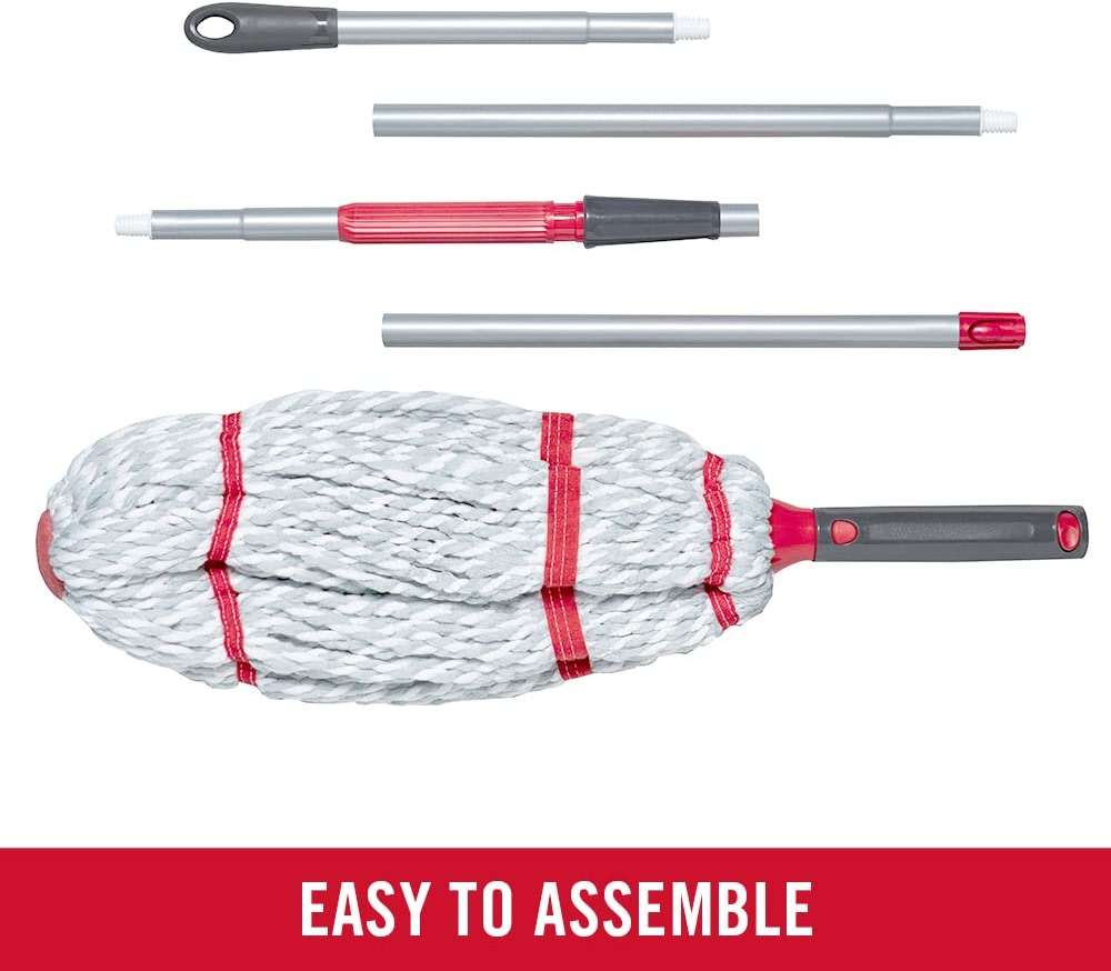 Rubbermaid Microfiber Twist Mop Kit with 2 Refills Kit Machine Washable Built-in Wringer Lightweight Safe for All Floor Types Deep Cleaning for Home/Bathroom/Garage/Office - Image 4