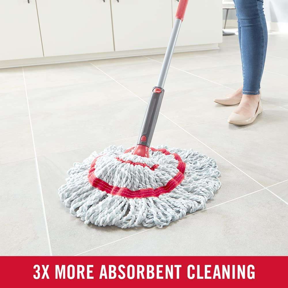 Rubbermaid Microfiber Twist Mop Kit with 2 Refills Kit Machine Washable Built-in Wringer Lightweight Safe for All Floor Types Deep Cleaning for Home/Bathroom/Garage/Office - Image 7