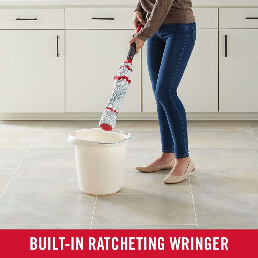 Rubbermaid Microfiber Twist Mop Kit with 2 Refills Kit Machine Washable Built-in Wringer Lightweight Safe for All Floor Types Deep Cleaning for Home/Bathroom/Garage/Office - Image 9