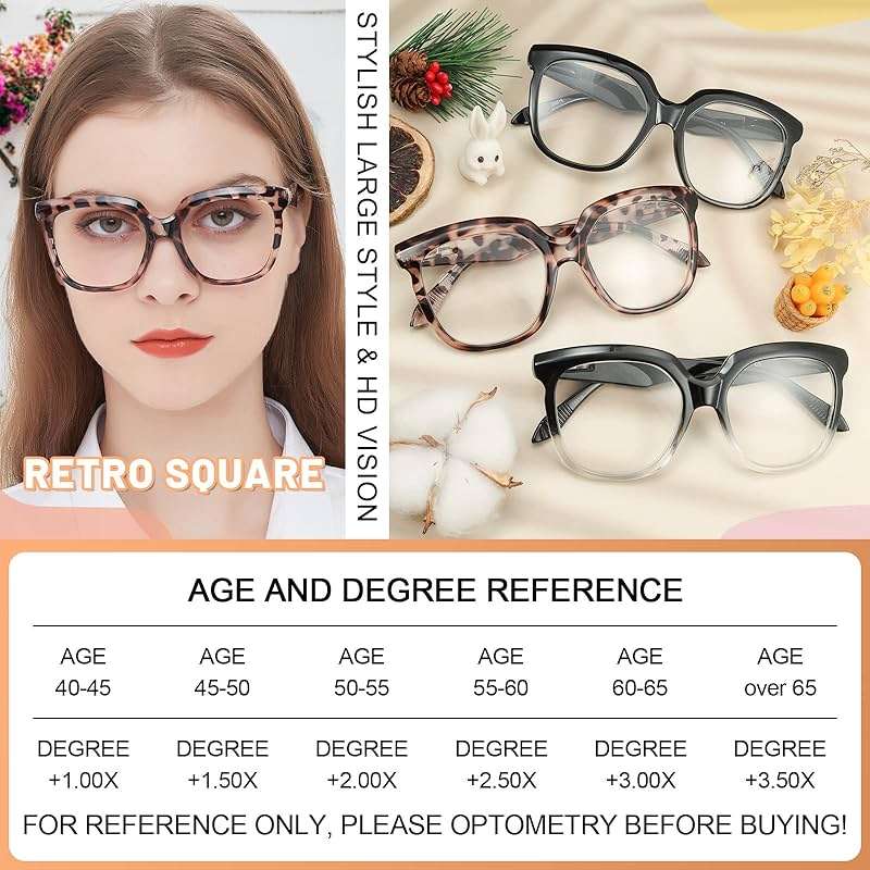 MARE AZZURO Oversized Reading Glasses Women Large Square Readers 1.0 1.25 1.5 1.75 2.0 2.25 2.5 2.75 3.0 3.5 4.0 5.0 6.0 - Image 5