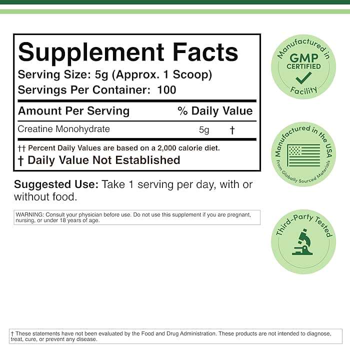 Creatine Monohydrate Powder 1.1lbs (100 Servings of 5 Grams Each) - No Fillers, Vegan Safe, Non-GMO, Gluten Free by Double Wood - Image 2