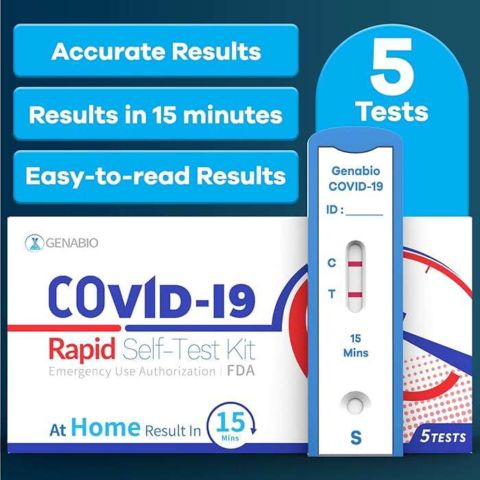 Genabio COVID-19 Antigen Rapid Self-Test Kit (5 Pack) – FDA EUA Authorized | 15 Min At-Home Results | OTC Nasal Swab | Easy Self-Test | (1 Pack, 5 Tests) - Image 4