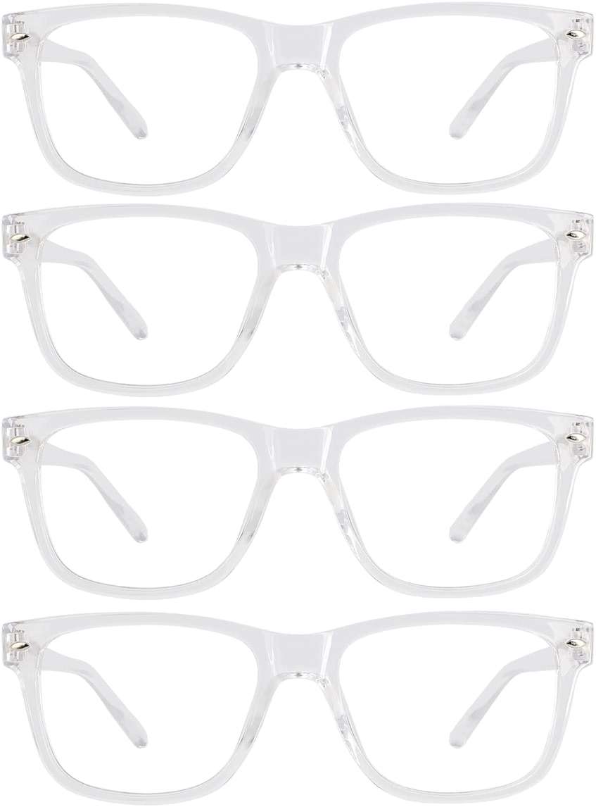 WEMOOTANTS 4 Pack Reading Glasses with Spring Hinges, Rectangle Readers for Women Men 1.0 1.25 1.5 1.75 2.0 to 4.0 - Image 1