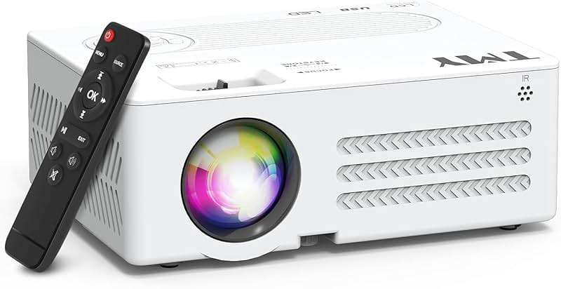 TMY Projector with WiFi and Bluetooth【80" screen included】Native 1080P Outdoor Projector, 4K Supported Portable Projector, Compatible with iOS/Android/PC/TV Stick/HDMI/USB, Indoor Outdoor Use - Image 1