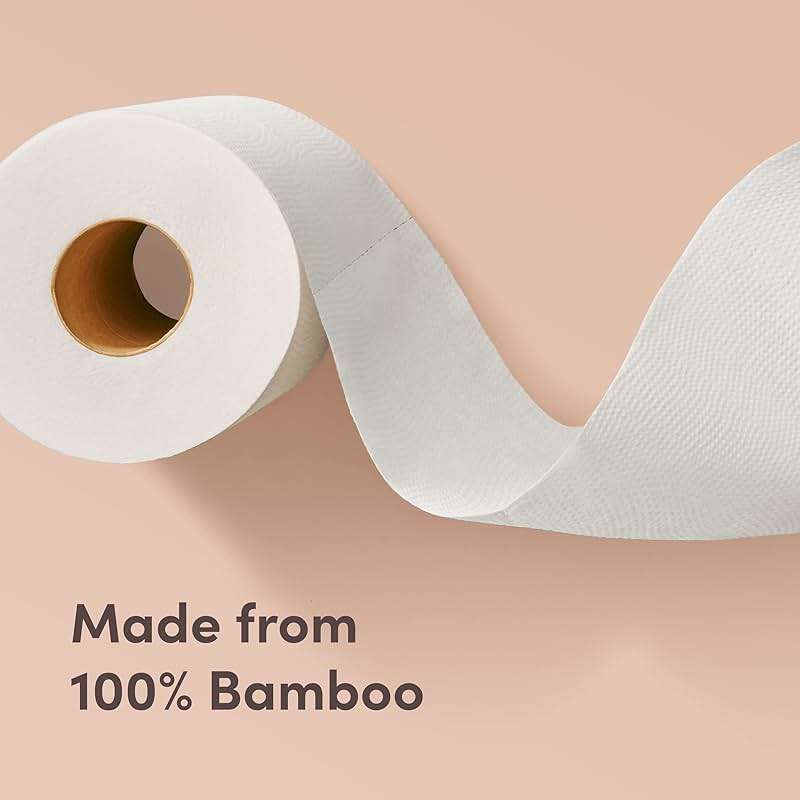 Amazon Aware 3-ply Bamboo Toilet Paper, Unscented, 12 Rolls, 350 Sheets per roll, Total 4200 Sheets, Plastic-Free - Image 2