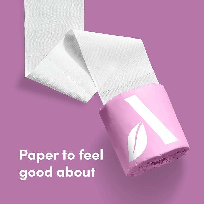 Amazon Aware Bamboo 3-Ply Toilet Paper, Unscented, 24 Rolls, FSC Certified, 350 Sheets, 8400 Count, Pack of 24, Plastic-Free - Image 5