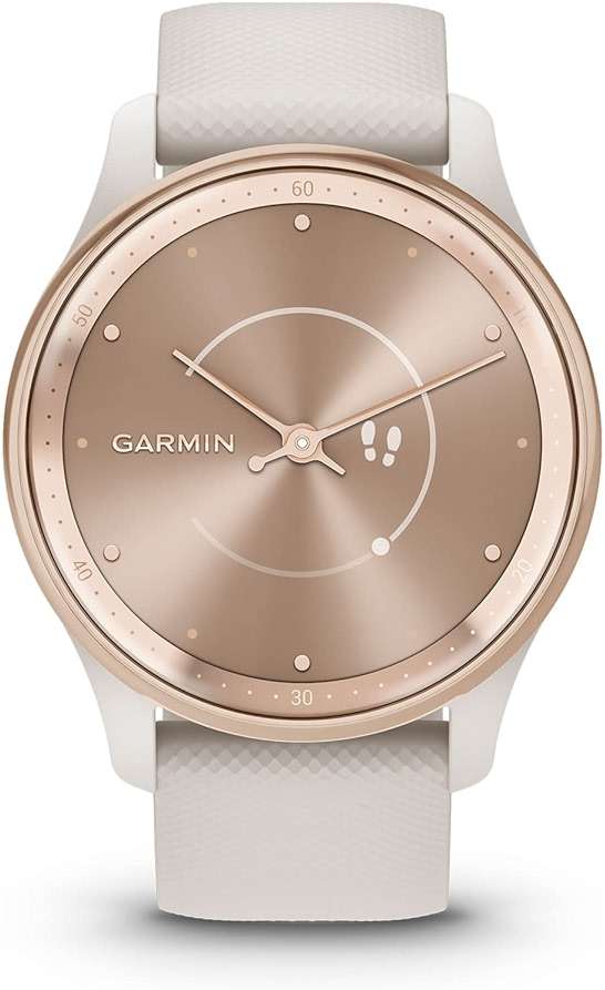 Garmin vívomove Trend, Stylish Hybrid Smartwatch, Long-Lasting Battery Life, Dynamic Watch Hands and Touchscreen Display, Peach Gold Stainless Steel Bezel with Ivory Case and Silicone Band - Image 3