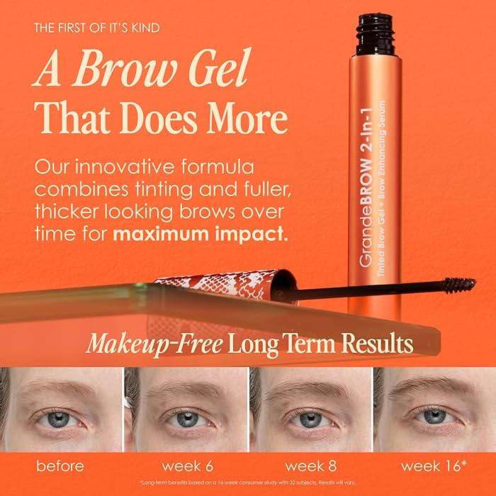 Grande Cosmetics GrandeBROW 2-in-1 Tinted Brow Gel + Brow Enhancing Serum for Thicker & Darker-Looking Eyebrows, Shape & Fill Brows, Long Wear, with Castor Oil & Mini Fibers - Image 6