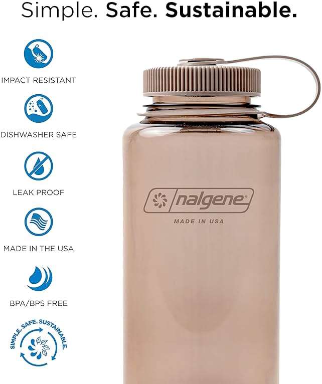 Nalgene 32 oz Wide Mouth Water Bottle | BPA-Free, Durable & Leak Proof, Lightweight Bottle for Hiking & Gym, Work & Travel - Image 2