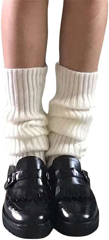 Fernvia Womens Lolita Knit Long Socks Leg Warmers Harajuku Japanese Kawaii Boot Socks Winter Ankle Heap Sock - Image 3