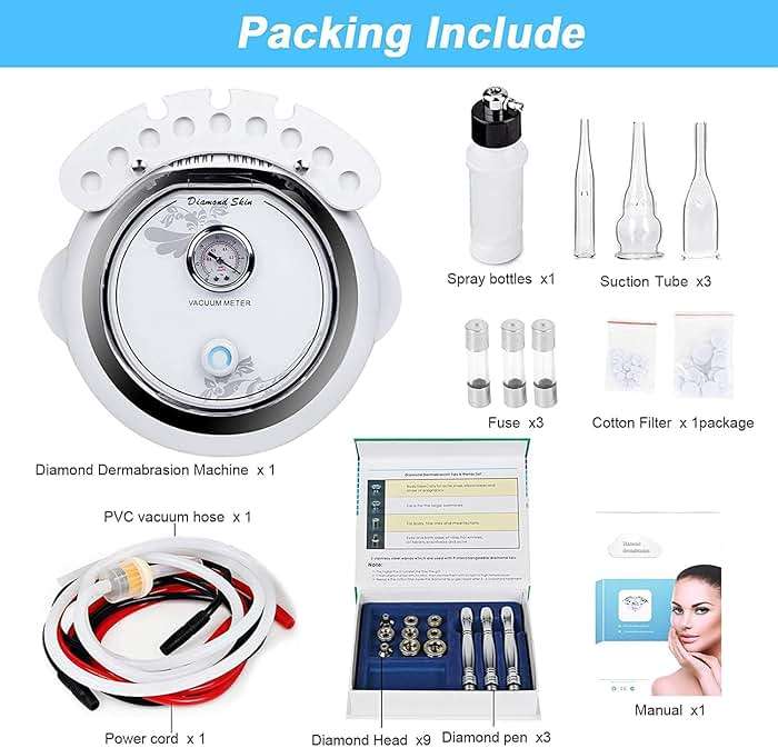 AIMENGXI 3 in 1 Diamond Microdermabrasion Machine, Professional Beauty Facial Care Equipment Microdermabrasion Device with Vacuum Spray Skin Care for Salon Personal Home Use,108a - Image 6