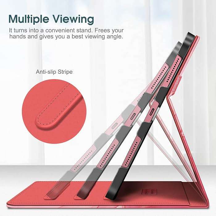 Fintie Case for iPad (A16) 11th Generation 11 Inch (2025), iPad 10th Generation 10.9 Inch (2022), Multi-Angle Viewing Protective Stand Cover with Pencil Holder & Pocket, Marble Pink - Image 4
