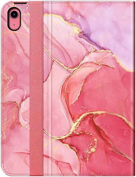 Fintie Case for iPad (A16) 11th Generation 11 Inch (2025), iPad 10th Generation 10.9 Inch (2022), Multi-Angle Viewing Protective Stand Cover with Pencil Holder & Pocket, Marble Pink - Image 9