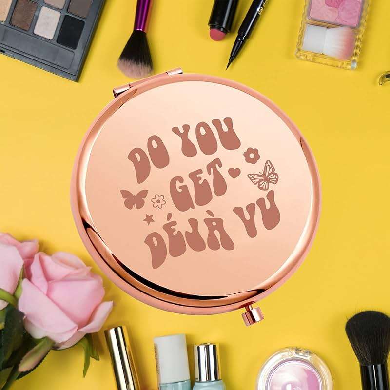 KEYCHIN Music Album Pocket Mirror Singer Fans Gifts Do You Get Deja Vu Music Song Lyrics Compact Makeup Mirror for Women Girls Teenagers (Deja Vu -RG) - Image 6