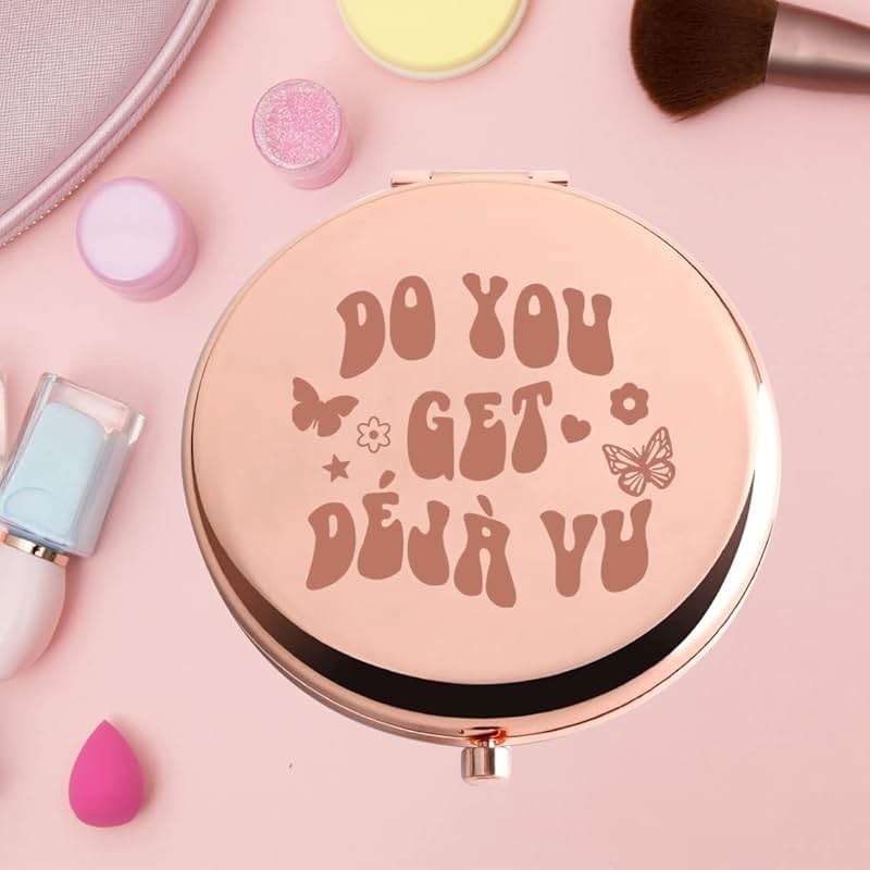 KEYCHIN Music Album Pocket Mirror Singer Fans Gifts Do You Get Deja Vu Music Song Lyrics Compact Makeup Mirror for Women Girls Teenagers (Deja Vu -RG) - Image 7