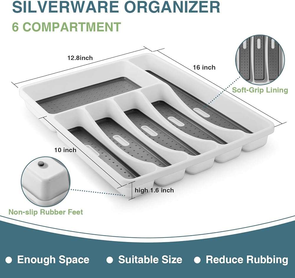 Black Silverware Set, Umite Chef 49-Piece Flatware Set with Drawer Organizer, Durable Stainless Steel Cutlery Set for 8, Tableware Eating Utensils with Steak Knives for Home Restaurant - Image 3