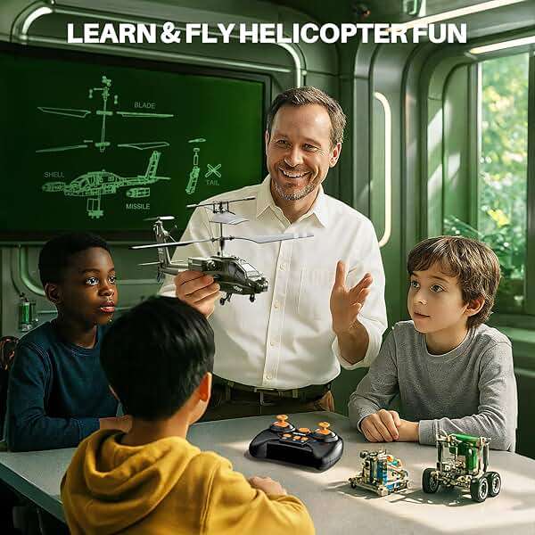 SYMA RC Helicopters, S51H Remote Control Helicopter 2.4GHz Military Army Toys for Boys Girls Kids with Altitude Hold, One Key Take Off/Landing, LED Light, Low Battery Reminder - Image 2