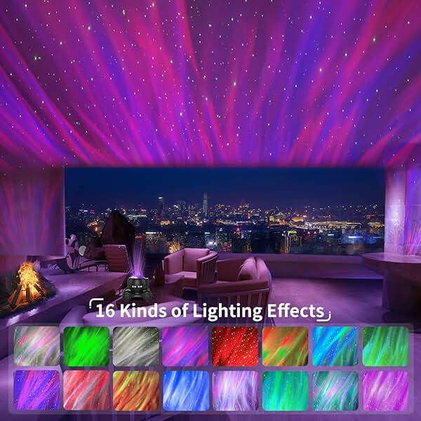 ENOKIK Northern Light Projector, Aurora Star Projector Built-in Bluetooth Speaker, White Noise Machine for Kids Adults, Galaxy Light for Bedroom/Ceiling/Party/Gift (Black) - Image 2