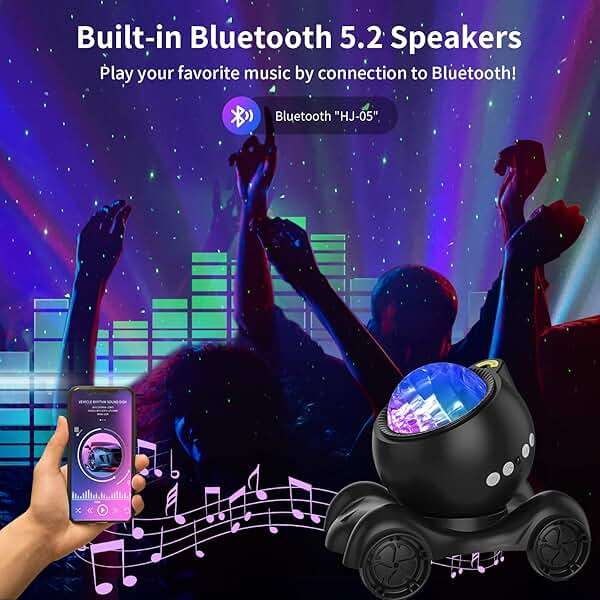 ENOKIK Northern Light Projector, Aurora Star Projector Built-in Bluetooth Speaker, White Noise Machine for Kids Adults, Galaxy Light for Bedroom/Ceiling/Party/Gift (Black) - Image 4