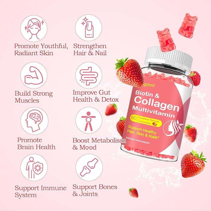 2 Pack Multi Collagen Peptides Gummies for Women & Men, Ultra Hydrolyzed Protein Type I II III V X with Biotin, Hyaluronic Acid & Vitamin C D K2 B12 A E for Skin Hair Nails, Bone, Sugar Free 120Cts - Image 4
