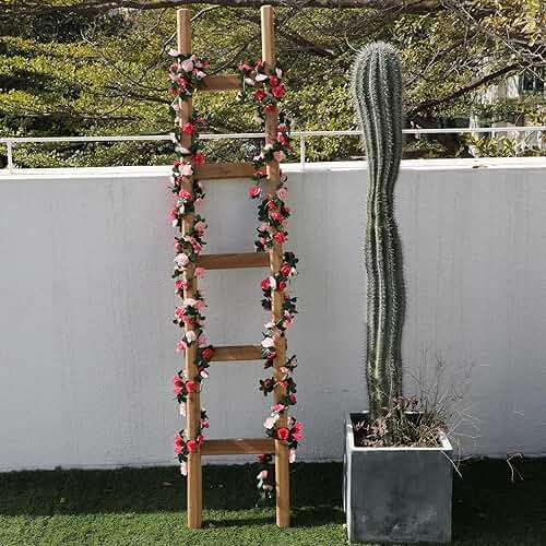 MARTINE MALL Flower Garland Rose Vines, 2 Strands 16.5Ft Flower Vines for Bedroom, Rose Floral Garland Decorations for Room Table Birthday Wedding Party Garden Wall Decor - Image 7