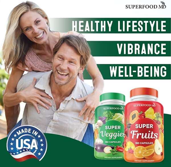 Superfood Fruit and Veggie Supplement - 360 Whole Super Fruit and Vegetable Supplements & Vitamin with Beta-Carotene, Soy Free- 180 Count (Pack of 2) - Image 5