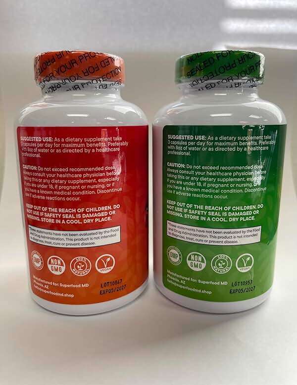 Superfood Fruit and Veggie Supplement - 360 Whole Super Fruit and Vegetable Supplements & Vitamin with Beta-Carotene, Soy Free- 180 Count (Pack of 2) - Image 9