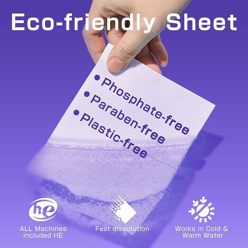 Soulink Lavender Laundry Detergent Sheets, 240 Loads - Eco-Friendly, Plant-Based, Hypoallergenic, No Plastic Jug - Image 4