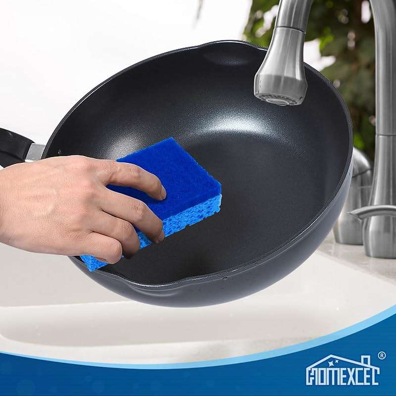 HOMEXCEL Sponges Kitchen 24pcs, Non-Scratch Scrub Dish Sponge Safe on Non-Stick Cookware, Dual Sided Cleaning Sponges for Kitchen, Household, Bathroom and More - Image 2
