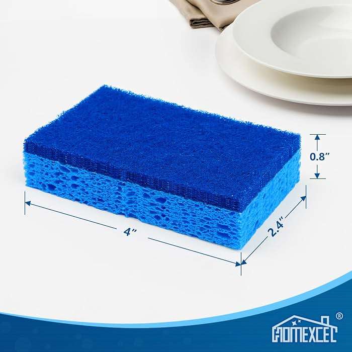 HOMEXCEL Sponges Kitchen 24pcs, Non-Scratch Scrub Dish Sponge Safe on Non-Stick Cookware, Dual Sided Cleaning Sponges for Kitchen, Household, Bathroom and More - Image 3