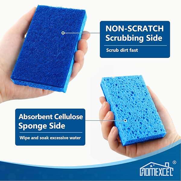 HOMEXCEL Sponges Kitchen 24pcs, Non-Scratch Scrub Dish Sponge Safe on Non-Stick Cookware, Dual Sided Cleaning Sponges for Kitchen, Household, Bathroom and More - Image 4