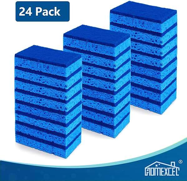 HOMEXCEL Sponges Kitchen 24pcs, Non-Scratch Scrub Dish Sponge Safe on Non-Stick Cookware, Dual Sided Cleaning Sponges for Kitchen, Household, Bathroom and More - Image 7