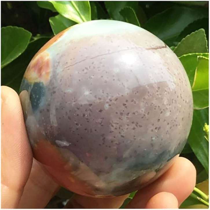 WGPHD Health & Household Natural Polished Ocean Jasper Crystal Ball Healing Quartz Crystal Spheres Ornaments Gifts for Chakra Home Decoration - Image 3
