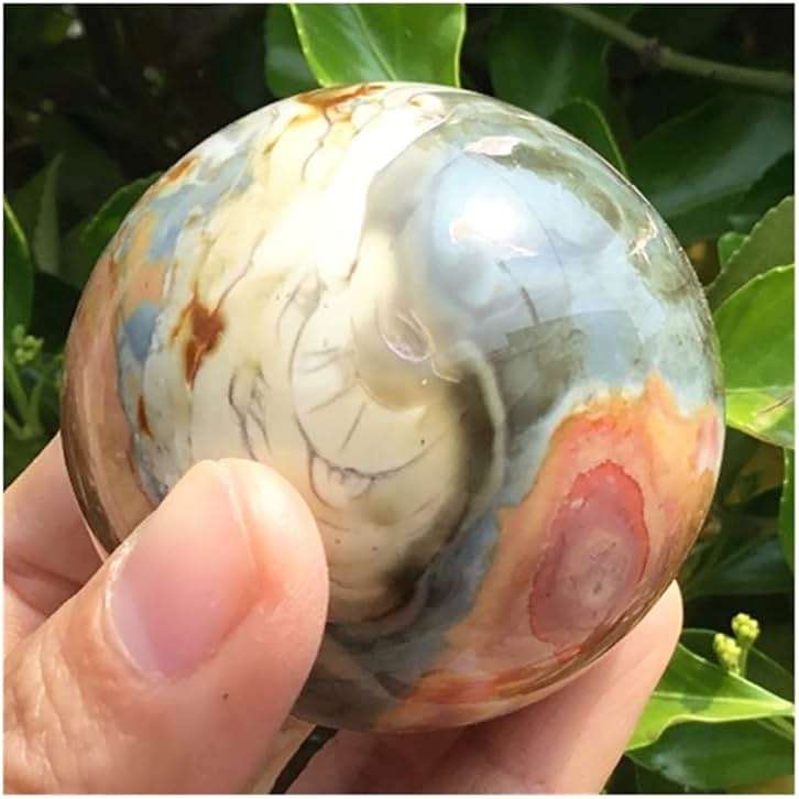 WGPHD Health & Household Natural Polished Ocean Jasper Crystal Ball Healing Quartz Crystal Spheres Ornaments Gifts for Chakra Home Decoration - Image 5