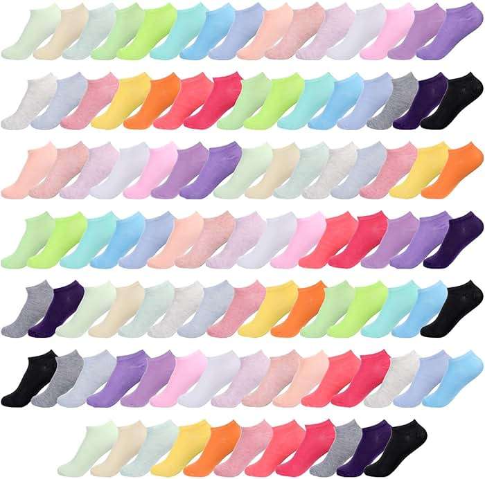 Handepo 100 Pairs Low Cut Ankle Socks for Women, Bulk No Show Breathable Socks for Everyday Casual Wear, Walking, Work - Image 1