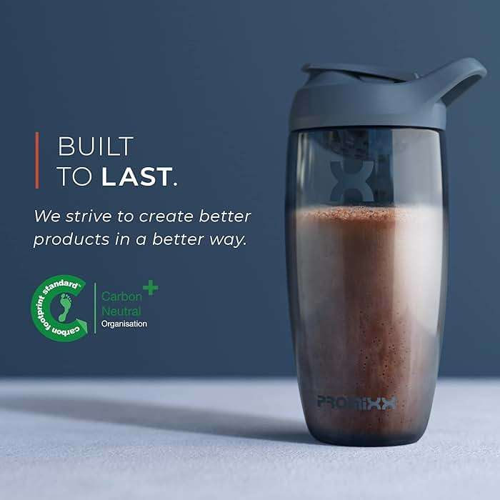 Promixx Pursuit Protein Shaker Bottle, 32 oz Beverage Shaker Cup, Silent No-Ball Mixer, Leak-Proof Lid, BPA/BPS & Phthalate-Free ECOZEN, Easy-Clean for Protein Shakes, Pre & Post-Workout Smoothies - Image 6