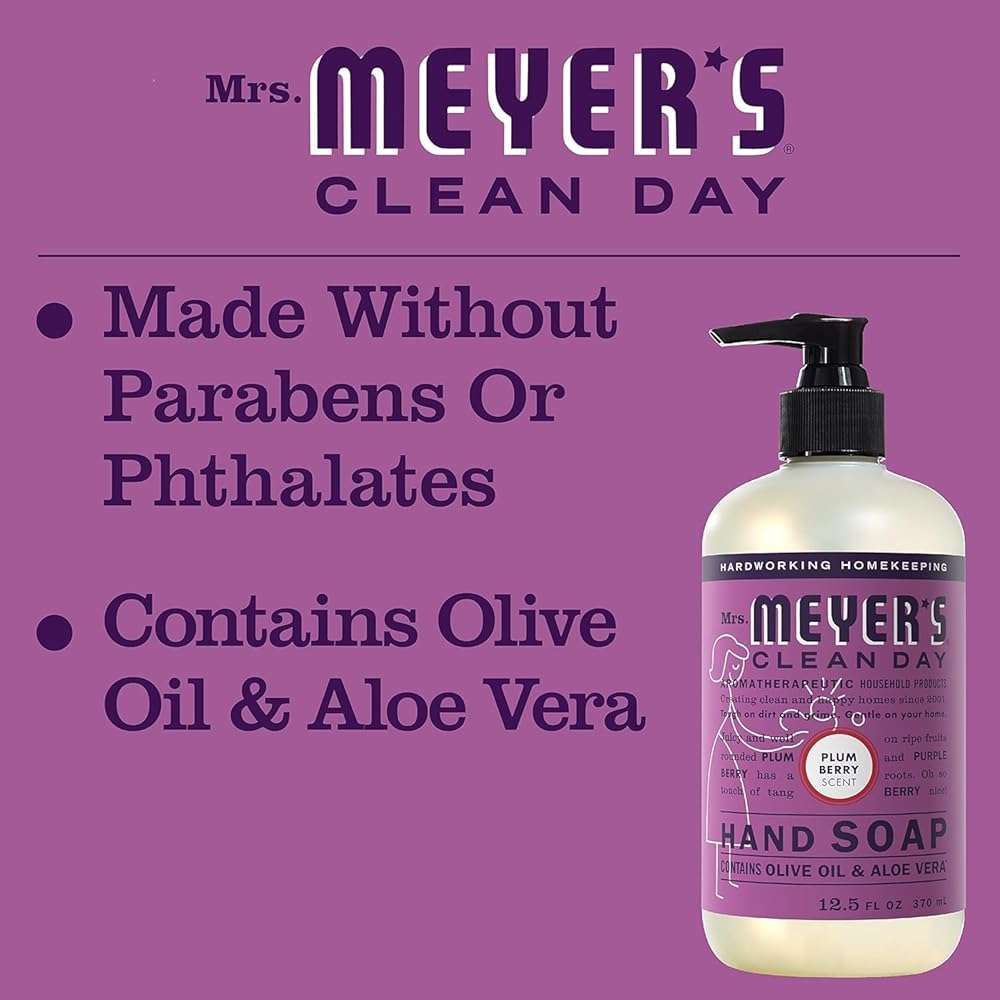 Mrs. MEYER'S CLEAN DAY Plum Berry Liquid Hand Soap Refill Scent 33 fl oz. (Pack of 2) - Image 6
