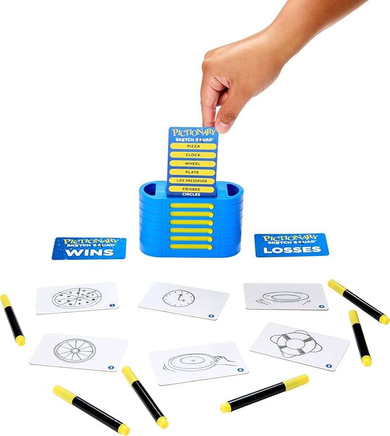 Mattel Games Pictionary Sketch Squad Cooperative Party Game with Clues Case, 2- to 6-Player Drawing Game - Image 2