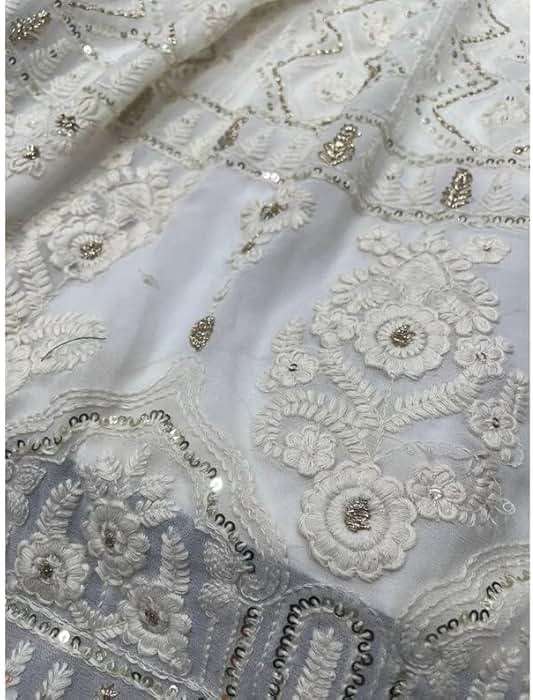 TRENDMALLS Women's Georgette Embroidery Sequence Work Lehenga Choli Unstitch Blouse With Dupatta Free Size - Image 11