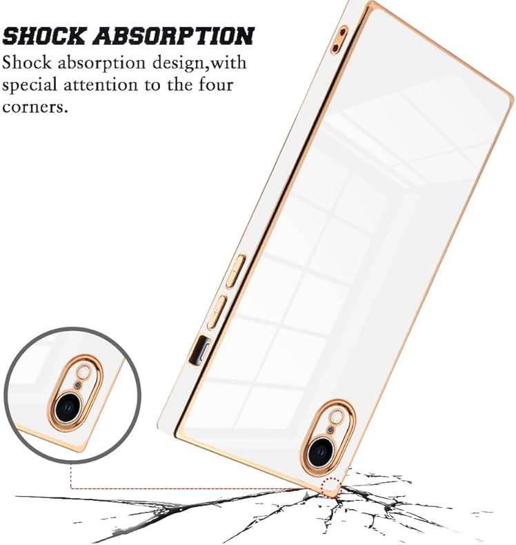 KANGHAR Case Compatible with iPhone Xr Luxury Cute Plating Design Case Full-Body Anti-Scratch Shockproof Bumper Protective Cover for iPhone Xr 6.1 Inch White - Image 2