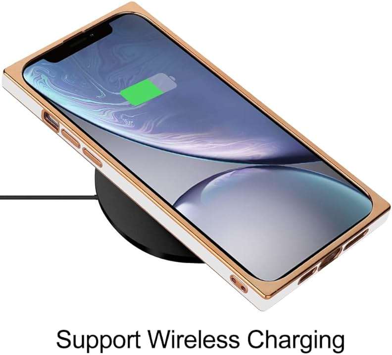 KANGHAR Case Compatible with iPhone Xr Luxury Cute Plating Design Case Full-Body Anti-Scratch Shockproof Bumper Protective Cover for iPhone Xr 6.1 Inch White - Image 5