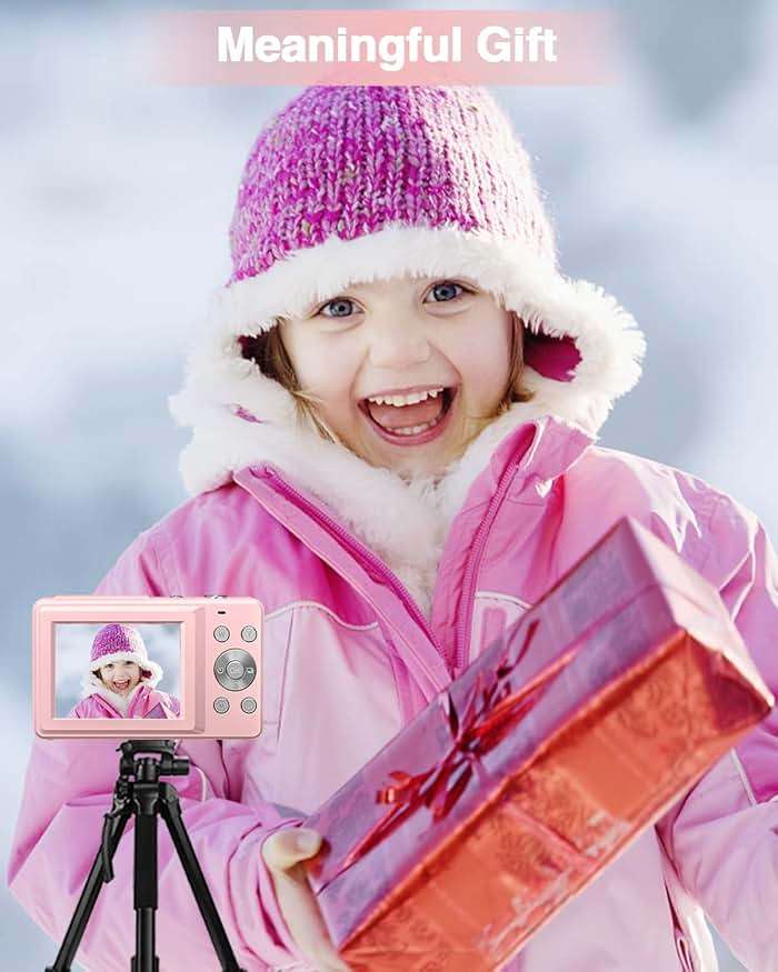 Lecran Digital Camera, FHD 1080P Point and Shoot Camera for Kids Teens Starters, with 32GB Card 16X Zoom Anti Shake Date Stamp, Compact Small Camera Christmas Birthday Gift for Boys Girls, Pink - Image 8