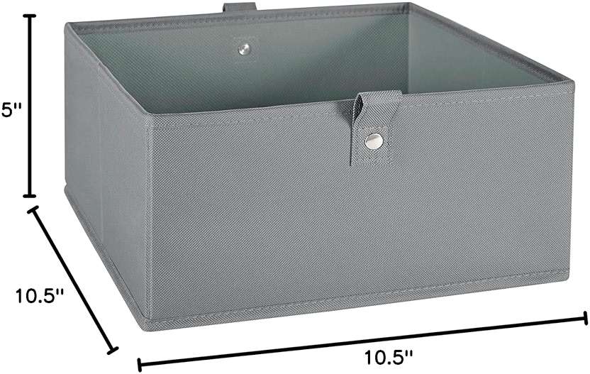 RiverRidge Kids 2pc Folding Storage Bins Set - 10.5” Bin Organizers with Handles - Gray Closet Organizer and Storage for Toys, Games, Shoes - Foldable Cube Storage Organizer Bins for Playroom, Nursery - Image 8