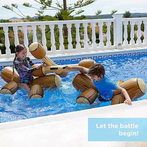 Upgraded Chuchik Inflatable Battle Logs - Joust Game Raft Pool Floats for Adults & Kids - Ages 4-8, 8-12 - Image 5