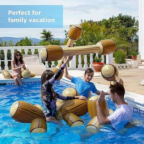 Upgraded Chuchik Inflatable Battle Logs - Joust Game Raft Pool Floats for Adults & Kids - Ages 4-8, 8-12 - Image 6